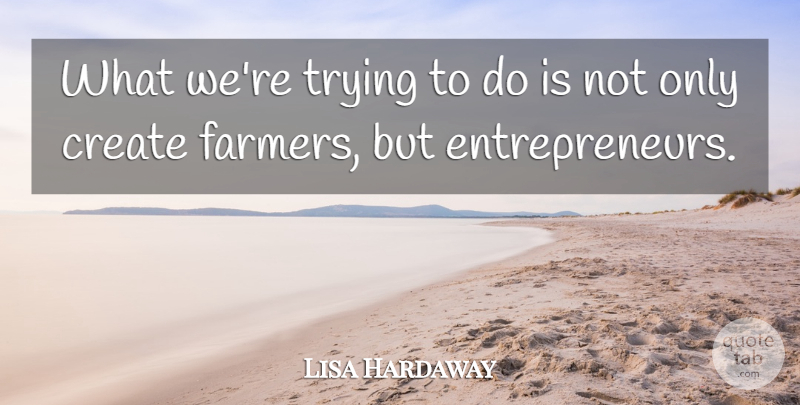 Lisa Hardaway Quote About Create, Trying: What Were Trying To Do...