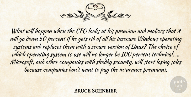Bruce Schneier Quote About Choice, Companies, Gets, Happen, Insecure: What Will Happen When The...