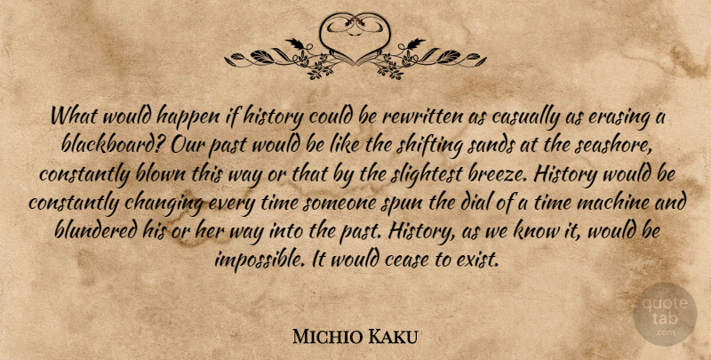 Michio Kaku Quote About Past, Would Be, Machines: What Would Happen If History...
