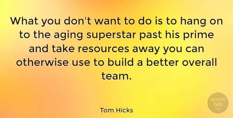 Tom Hicks Quote About Team, Past, Use: What You Dont Want To...