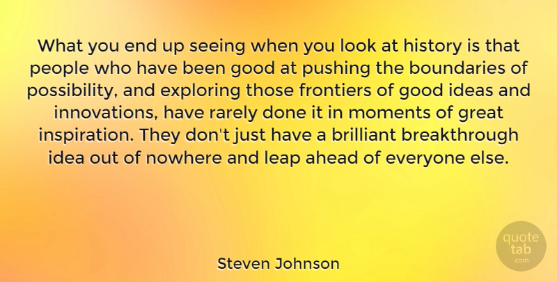 Steven Johnson Quote About Inspiration, Ideas, People: What You End Up Seeing...
