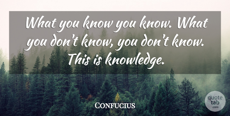 Confucius Quote About Knowledge, Knows: What You Know You Know...