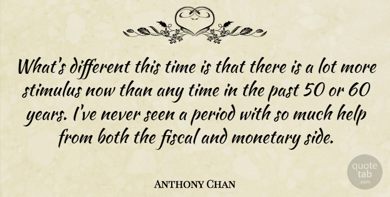 Anthony Chan Quote About Both, Fiscal, Help, Monetary, Past: Whats Different This Time Is...