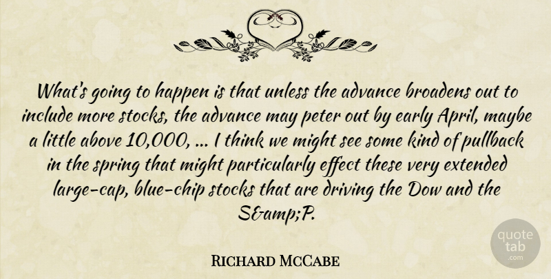 Richard McCabe Quote About Above, Advance, Driving, Early, Effect: Whats Going To Happen Is...