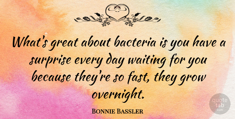 Bonnie Bassler Quote About Bacteria, Great, Surprise: Whats Great About Bacteria Is...