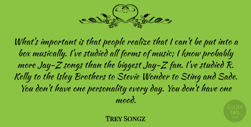 Trey Songz Quote About Biggest, Box, Brothers, Forms, Kelly: Whats Important Is That People...