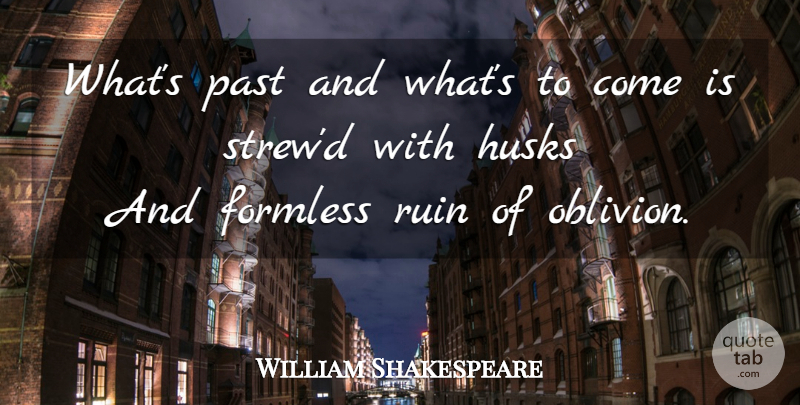 William Shakespeare Quote About Time, Past, Ruins: Whats Past And Whats To...