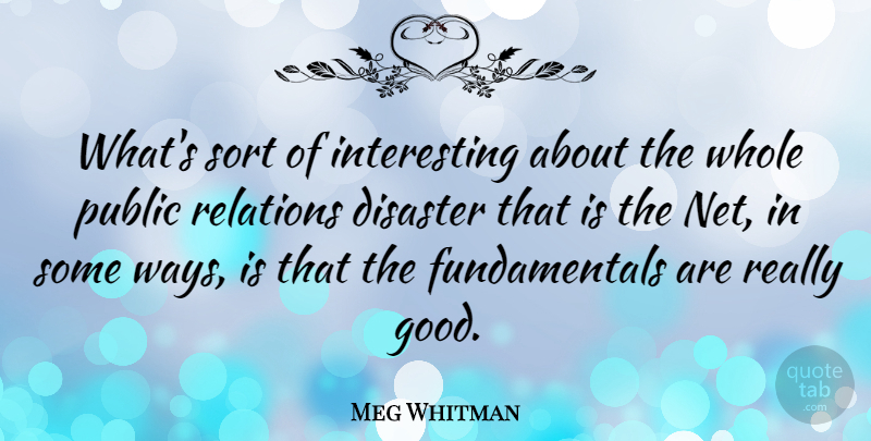 Meg Whitman Quote About Technology, Interesting, Fundamentals: Whats Sort Of Interesting About...