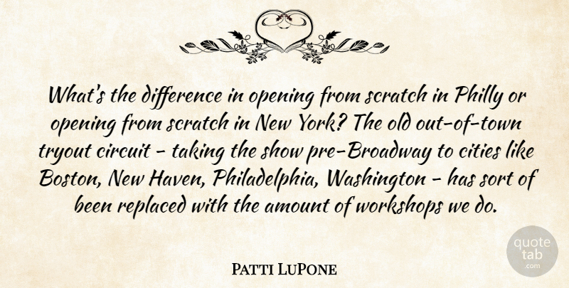 Patti LuPone Quote About New York, Boston, Cities: Whats The Difference In Opening...