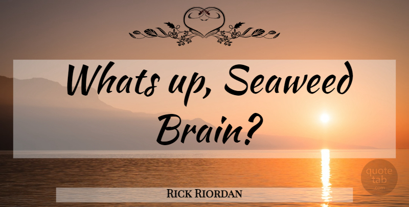 Rick Riordan Quote About Brain, Seaweed: Whats Up Seaweed Brain...