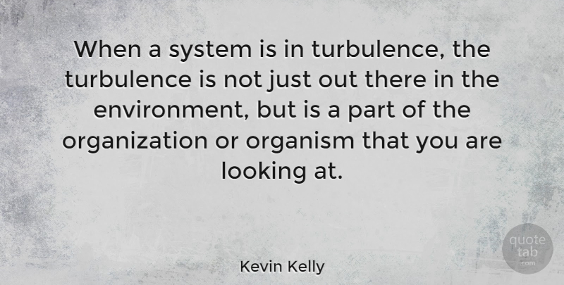 Kevin Kelly Quote About Organization, Environmental, Turbulence: When A System Is In...