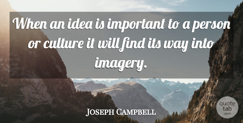 Joseph Campbell Quote About Ideas, Important, Way: When An Idea Is Important...