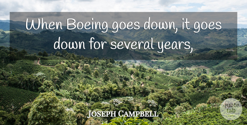 Joseph Campbell Quote About Goes, Several: When Boeing Goes Down It...