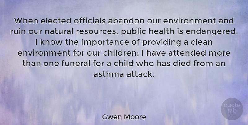 Gwen Moore Quote About Children, Health, Funeral: When Elected Officials Abandon Our...