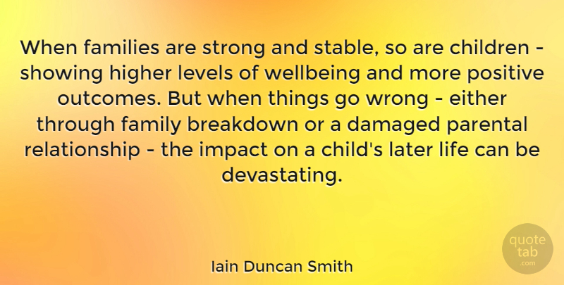 Iain Duncan Smith Quote About Strong, Children, Impact: When Families Are Strong And...