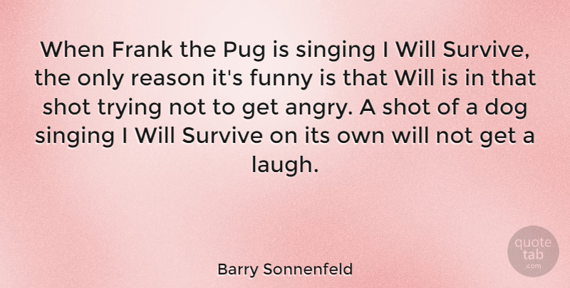 Barry Sonnenfeld Quote About American Producer, Frank, Funny, Reason, Shot: When Frank The Pug Is...