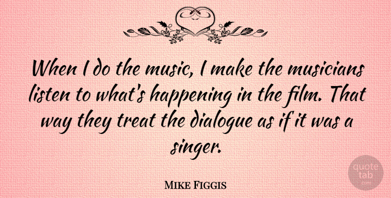 Mike Figgis Quote About Singers, Way, Musician: When I Do The Music...