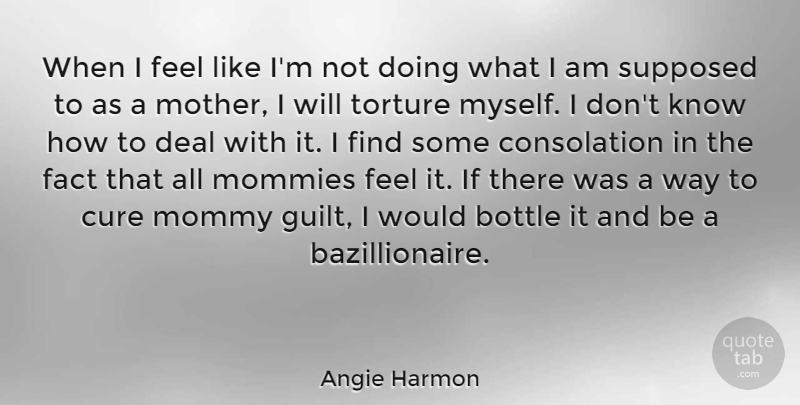 Angie Harmon Quote About Mother, Guilt, Bottles: When I Feel Like Im...