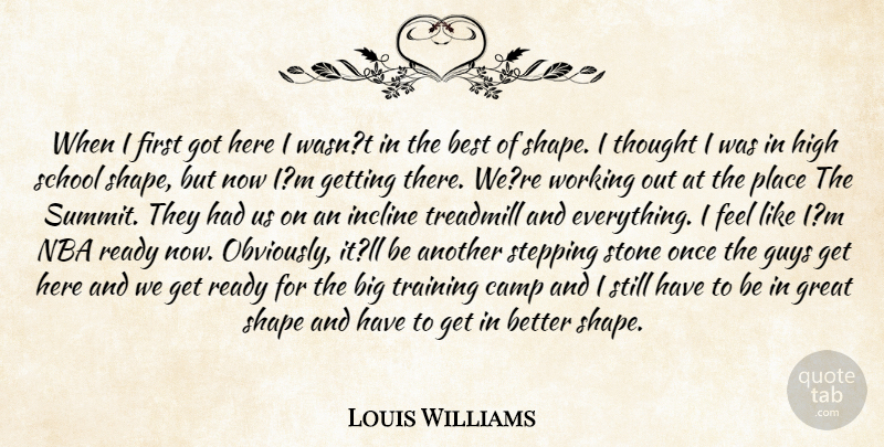 Louis Williams Quote About Best, Camp, Great, Guys, High: When I First Got Here...