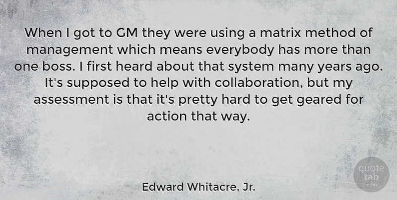 Edward Whitacre, Jr. Quote About Mean, Assessment, Years: When I Got To Gm...