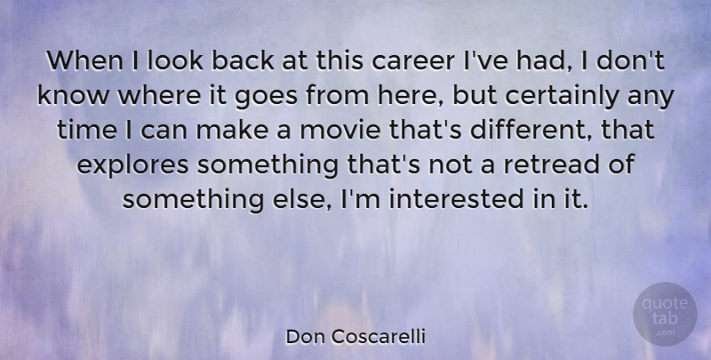 Don Coscarelli Quote About Certainly, Goes, Time: When I Look Back At...