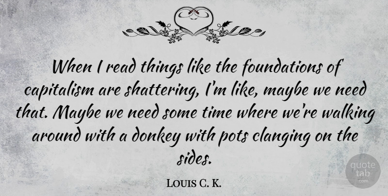 Louis C. K. Quote About Needs, Sides, Foundation: When I Read Things Like...