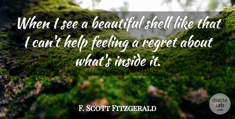 F. Scott Fitzgerald Quote About Beautiful, Regret, Feelings: When I See A Beautiful...