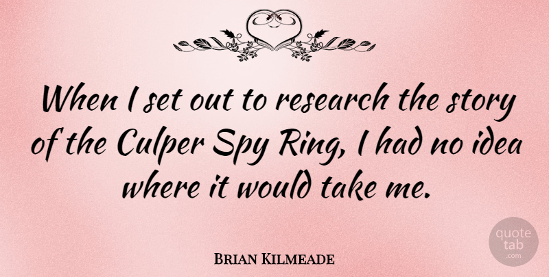 Brian Kilmeade Quote About undefined: When I Set Out To...