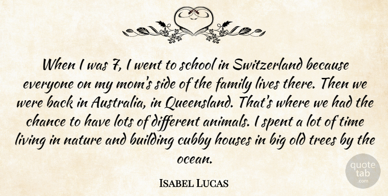 Isabel Lucas Quote About Building, Chance, Family, Houses, Lives: When I Was 7 I...