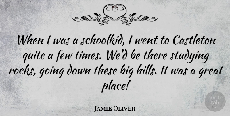 Jamie Oliver Quote About Rocks, Study, Hills: When I Was A Schoolkid...