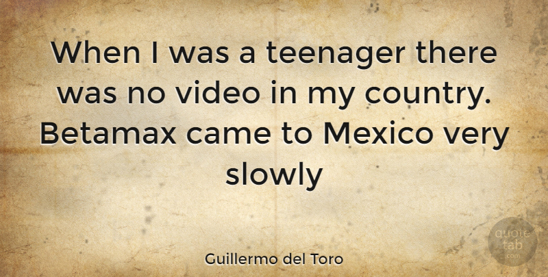 Guillermo del Toro Quote About Country, Teenager, Video: When I Was A Teenager...