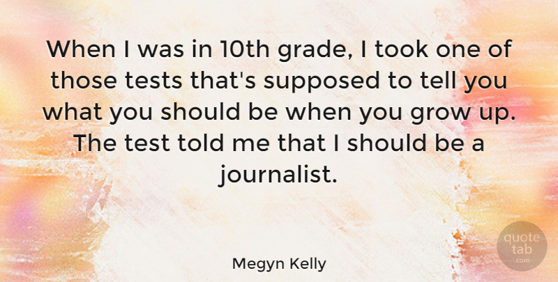 Megyn Kelly Quote About Growing Up, Tests, Grades: When I Was In 10th...