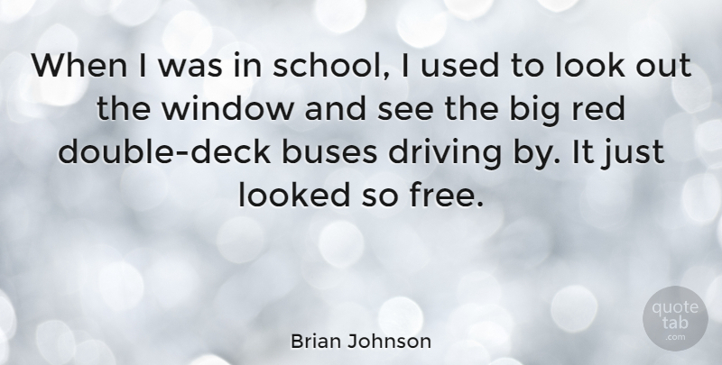 Brian Johnson Quote About School, Looks, Red: When I Was In School...