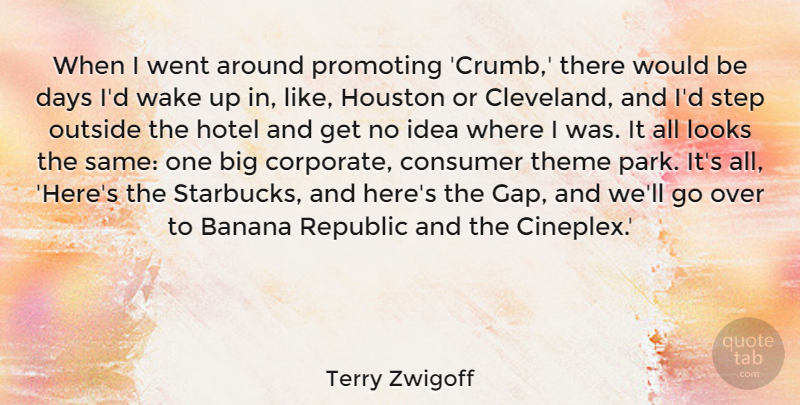 Terry Zwigoff Quote About Banana, Consumer, Days, Houston, Looks: When I Went Around Promoting...