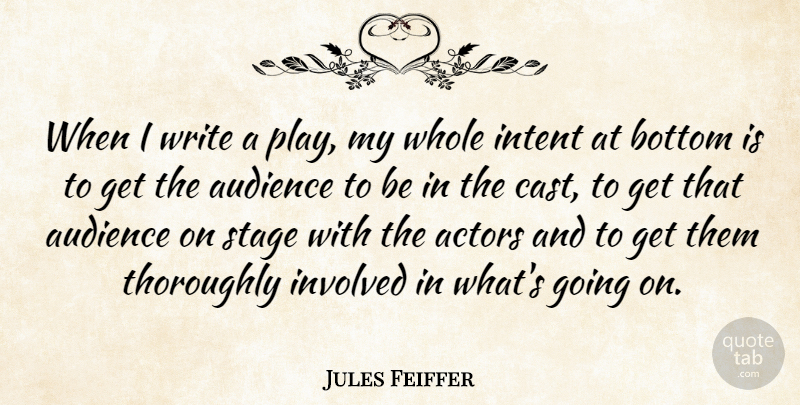 Jules Feiffer Quote About Writing, Play, Actors: When I Write A Play...