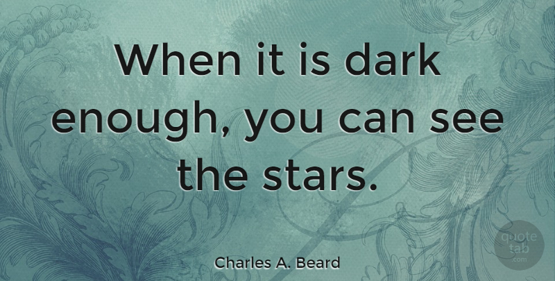Charles A. Beard Quote About Dark: When It Is Dark Enough...