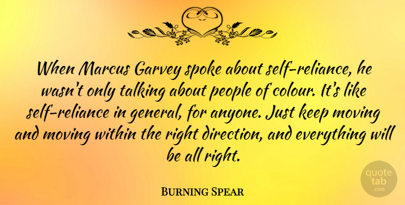 Burning Spear Quote About People, Spoke, Talking: When Marcus Garvey Spoke About...