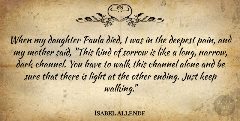 Isabel Allende Quote About Daughter, Mother, Pain: When My Daughter Paula Died...