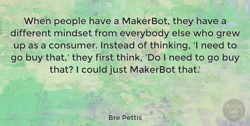 Bre Pettis Quote About Buy, Everybody, Grew, Instead, People: When People Have A Makerbot...