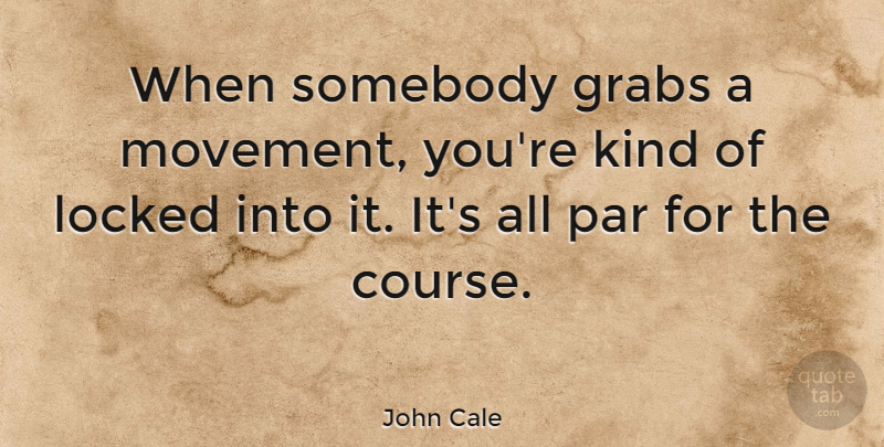 John Cale Quote About Movement, Kind, Courses: When Somebody Grabs A Movement...