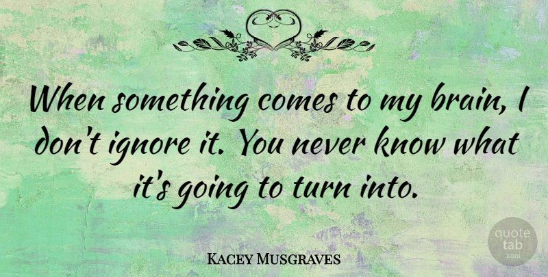 Kacey Musgraves Quote About undefined: When Something Comes To My...