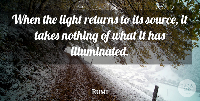Rumi Quote About Light, Return, Source: When The Light Returns To...
