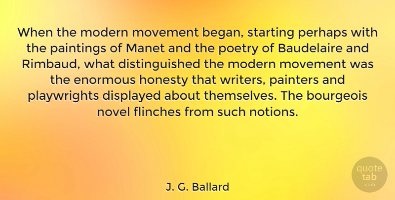 J. G. Ballard Quote About Honesty, Movement, Painting: When The Modern Movement Began...