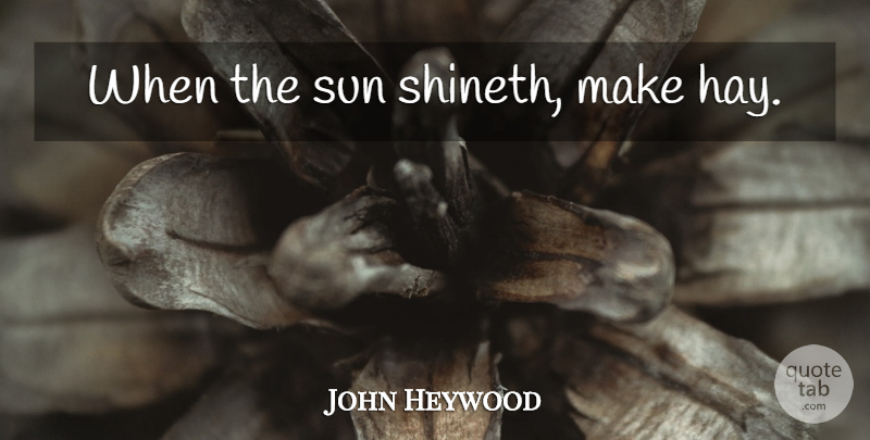 John Heywood Quote About Hay, Sun: When The Sun Shineth Make...
