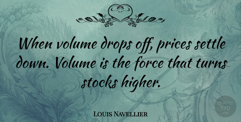 Louis Navellier Quote About Prices, Stocks, Turns, Volume: When Volume Drops Off Prices...