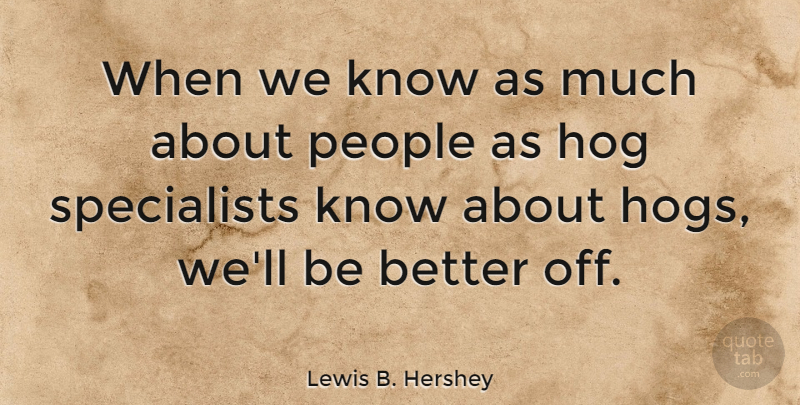 Lewis B. Hershey Quote About American Soldier, People: When We Know As Much...