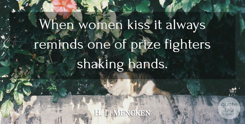 H. L. Mencken Quote About Funny, Women, Humor: When Women Kiss It Always...