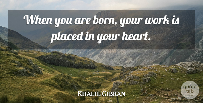 Khalil Gibran Quote About Heart, Born: When You Are Born Your...
