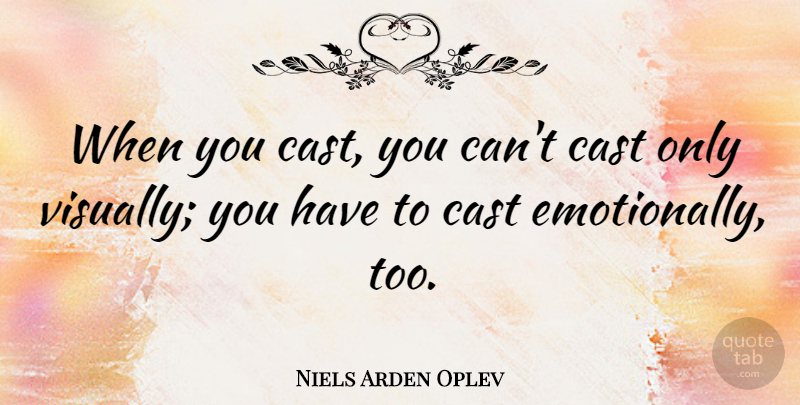 Niels Arden Oplev Quote About undefined: When You Cast You Cant...