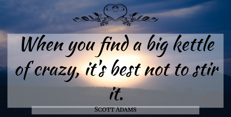 Scott Adams Quote About Best, Stir: When You Find A Big...